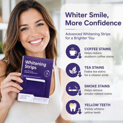 ✨ Purple Whitening Strips ✨ – Brighter Smile in 30 Minutes
