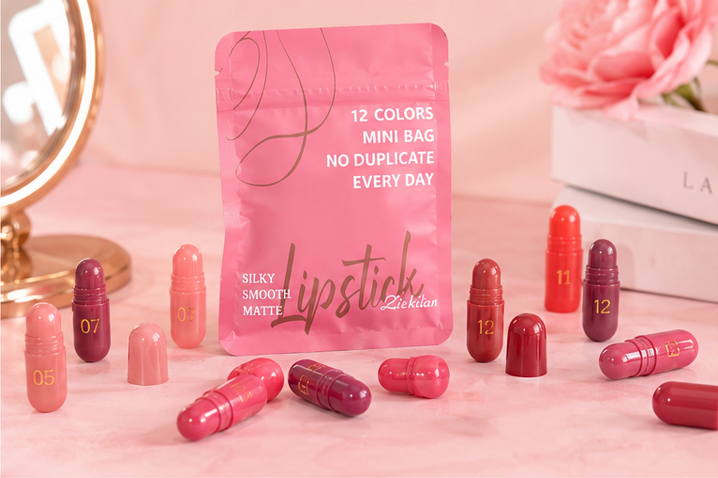 💕 Limited-Time Offer | Mini Lipstick Capsule Collection 💄 12 Shades, One Perfect Bag